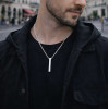 Pendentif personnalise homme collier Acier barre noir personnaliser