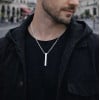 Pendentif personnalise homme collier Acier barre noir personnaliser