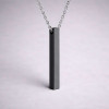N Pendentif personnalise homme collier Acier barre noir personnaliser