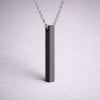 N Pendentif personnalise homme collier Acier barre noir personnaliser