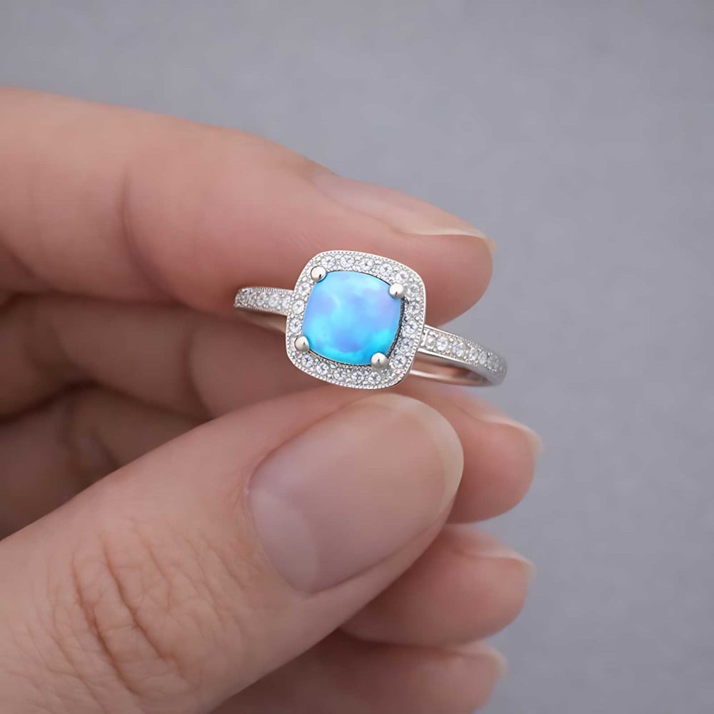 Bague Opale Éthiopienne Argent Sterling - Minera Emporium Mineral Shop