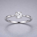 925 Sterling Silver Engagement Solitaire Ring – 0.5 Carat Brilliant Moissanite & Free Engraving