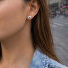 Boucles d'oreilles clous ceramique blanche zirconium - paire