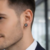 Boucles d'oreilles clous ceramique blanche zirconium - paire