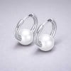 Boucles d'oreilles creoles boule ceramique noire finition polie - paire