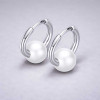 Boucles d'oreilles creoles boule ceramique noire finition polie - paire