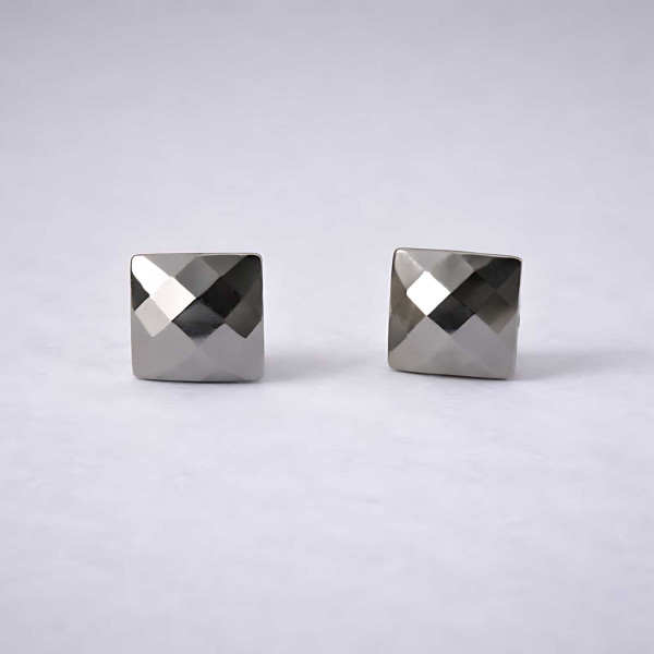 Boucles d'oreilles clous argent minimaliste ceramique noir