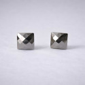 Boucles d'oreilles clous argent minimaliste ceramique noir
