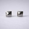 Boucles d'oreilles clous argent minimaliste ceramique noir