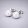 Boucles d'oreilles clous ceramique rose boule - paire