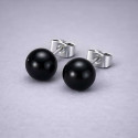 Boucles d'oreilles clous ceramique rose boule - paire