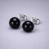 Boucles d'oreilles clous ceramique rose boule - paire