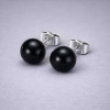 Boucles d'oreilles clous ceramique rose boule - paire