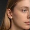 Boucles d'oreilles clous ceramique rose boule - paire