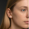 Boucles d'oreilles clous ceramique rose boule - paire