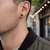 Boucles d'oreilles clous ceramique rose boule - paire