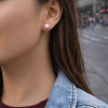 Boucles d'oreilles clous ceramique rose boule - paire