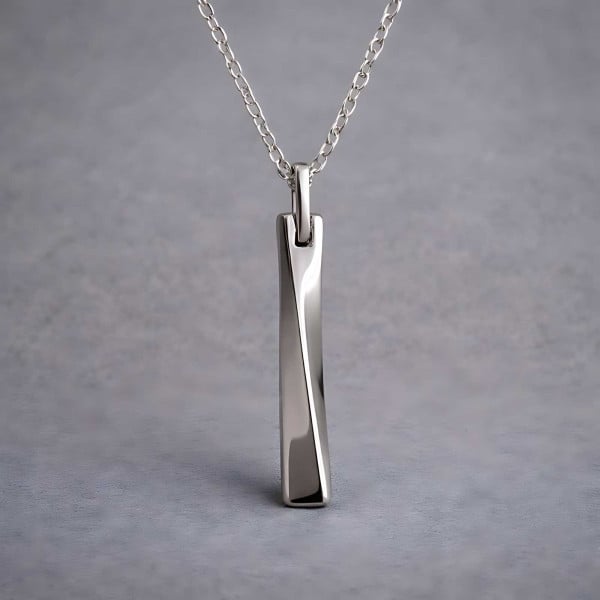 Pendentif barre torsadée tungstène personnalisable