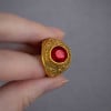 R Bague Chevaliere Homme armee americaine acier serti zirconium