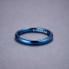 2mm Bague personnalisee homme alliance titane bleue bande polie a graver
