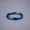 4mm Bague personnalisee homme alliance titane bleue bande polie a graver