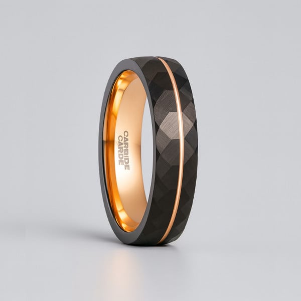 6mm Bague personnalisee alliance tungstene brosse rainure