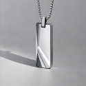 Personalized men's tungsten plaque pendant