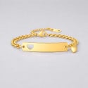 Customizable fine gold-plated steel bracelet – with elegant heart