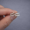 Sterling Silver Stud Earrings Zodiac Aquarius