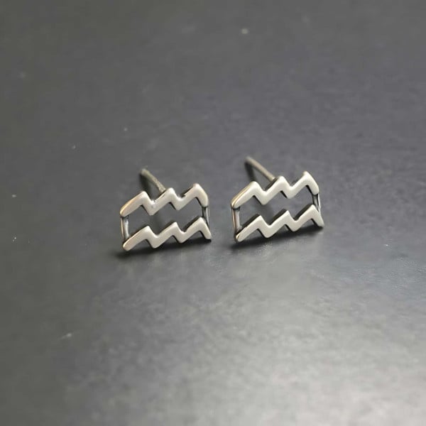 Boucles d'oreilles argent 925 Signes du zodiaque Verseau