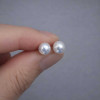 Boucles d'oreilles clous argent perles rondes eau douce minimaliste