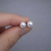 Boucles d'oreilles clous argent perles rondes eau douce minimaliste