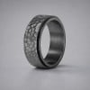 Bague homme anti stress tournant acier martelee personnalisable