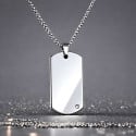 Pendentif personnalise homme plaque militaire tungstene zirconium