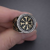 Bague homme acier chevaliere runes viking celtique