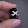Bague femme anneaux ceramique noire croix acier zirconium