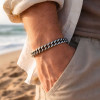 Herenarmband met gevlochten stalen ketting