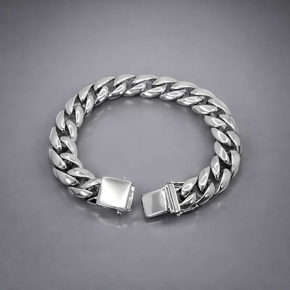 Dun Zilveren Round Curb armband - Sterling Zilver - Jewels by KC