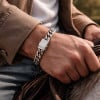 Bracelet homme argent massif chaine epaisse biker motard
