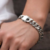 Bracelet homme argent massif chaine epaisse biker motard