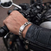 Bracelet homme argent massif chaine epaisse biker motard