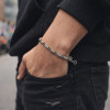 Bracciale da uomo in argento cilindrico in ossido con motivo OM