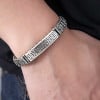 Heren schakelarmband met Griekse vlecht van massief zilver