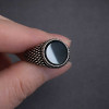Anillo de hombre de acero inoxidable caballero turquesa