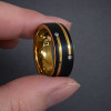 Bague mariage homme rainure tungstene personnalisable