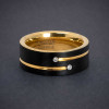 Bague mariage homme rainure tungstene personnalisable