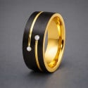 Bague mariage homme rainure tungstene personnalisable