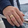 D Bague mariage personnalisable Tungstene aspect sable