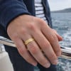 D Bague mariage personnalisable Tungstene aspect sable