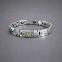 Bracelet homme en tungstene avec nacre abalone incruste aimante